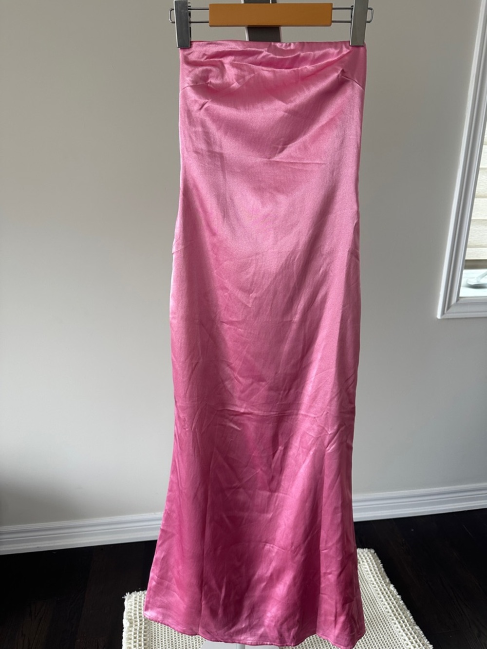 Pink Satin Slip Dress - Sleeveless Bias-Cut Evening Dress